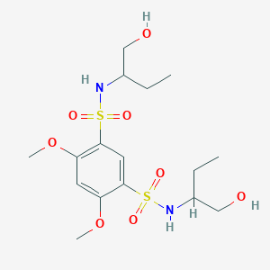 molecular formula C16H28N2O8S2 B12188152 N1,N3-bis(1-hydroxybutan-2-yl)-4,6-dimethoxybenzene-1,3-disulfonamide 