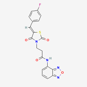 molecular formula C19H13FN4O4S B12188166 N-benzo[c]1,2,5-oxadiazol-4-yl-3-{5-[(4-fluorophenyl)methylene]-2,4-dioxo(1,3-thiazolidin-3-yl)}propanamide 