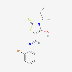 molecular formula C14H15BrN2OS2 B12188173 (5E)-5-{[(2-bromophenyl)amino]methylidene}-3-(butan-2-yl)-2-thioxo-1,3-thiazolidin-4-one 