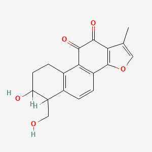 molecular formula C18H16O5 B1218818 Phenanthro(1,2-b)furan-10,11-dione, 6,7,8,9-tetrahydro-7-hydroxy-6-(hydroxymethyl)-1-methyl- CAS No. 96839-31-5