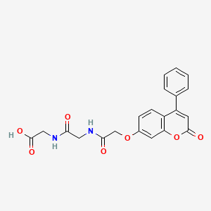 molecular formula C21H18N2O7 B12188199 N-{[(2-oxo-4-phenyl-2H-chromen-7-yl)oxy]acetyl}glycylglycine 