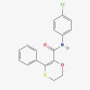 molecular formula C17H14ClNO2S B12188207 N-(4-chlorophenyl)-3-phenyl-5,6-dihydro-1,4-oxathiine-2-carboxamide 