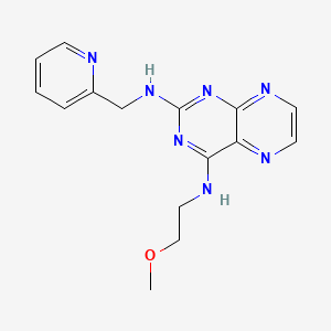 molecular formula C15H17N7O B12188246 {4-[(2-Methoxyethyl)amino]pteridin-2-yl}(2-pyridylmethyl)amine 