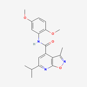 molecular formula C19H21N3O4 B12188254 N-(2,5-dimethoxyphenyl)-3-methyl-6-(propan-2-yl)[1,2]oxazolo[5,4-b]pyridine-4-carboxamide 