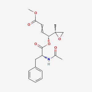 molecular formula C19H23NO6 B1218826 methyl (4R)-4-[(2R)-2-acetamido-3-phenylpropanoyl]oxy-4-[(2R)-2-methyloxiran-2-yl]but-2-enoate 