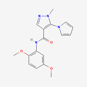 molecular formula C17H18N4O3 B12188266 N-(2,5-dimethoxyphenyl)-1-methyl-5-(1H-pyrrol-1-yl)-1H-pyrazole-4-carboxamide 