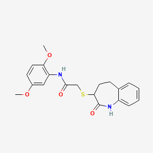 molecular formula C20H22N2O4S B12188270 N-(2,5-dimethoxyphenyl)-2-[(2-hydroxy-4,5-dihydro-3H-1-benzazepin-3-yl)sulfanyl]acetamide 
