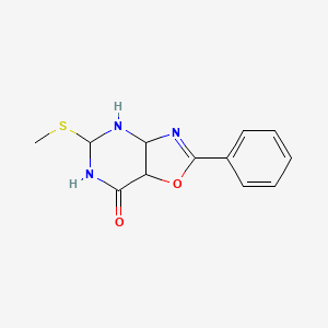 molecular formula C12H13N3O2S B12188272 5-methylsulfanyl-2-phenyl-4,5,6,7a-tetrahydro-3aH-[1,3]oxazolo[4,5-d]pyrimidin-7-one 