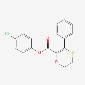 molecular formula C17H13ClO3S B12188274 4-Chlorophenyl 3-phenyl-5,6-dihydro-1,4-oxathiine-2-carboxylate 