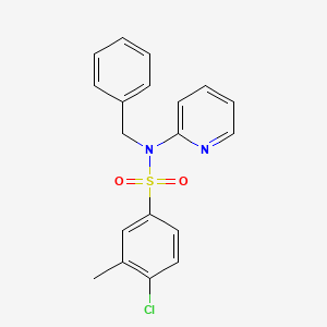 molecular formula C19H17ClN2O2S B12188282 N-benzyl-4-chloro-3-methyl-N-(pyridin-2-yl)benzene-1-sulfonamide 