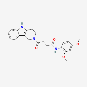 molecular formula C23H25N3O4 B12188288 N-(2,4-dimethoxyphenyl)-4-oxo-4-(1,3,4,5-tetrahydro-2H-pyrido[4,3-b]indol-2-yl)butanamide 