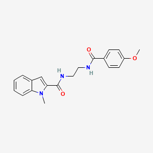 molecular formula C20H21N3O3 B12188310 N-(2-{[(4-methoxyphenyl)carbonyl]amino}ethyl)-1-methyl-1H-indole-2-carboxamide 
