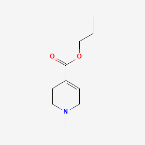 molecular formula C10H17NO2 B1218833 4-Pyridinecarboxylic acid, 1,2,3,6-tetrahydro-1-methyl-, propyl ester CAS No. 77035-54-2