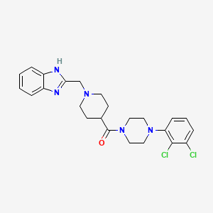 molecular formula C24H27Cl2N5O B12188348 (1-((1H-benzo[d]imidazol-2-yl)methyl)piperidin-4-yl)(4-(2,3-dichlorophenyl)piperazin-1-yl)methanone 