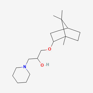 molecular formula C18H33NO2 B12188355 1-(Piperidin-1-yl)-3-[(1,7,7-trimethylbicyclo[2.2.1]hept-2-yl)oxy]propan-2-ol 