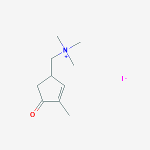 B1218836 2-Cyclopentene-1-methanaminium, N,N,N,3-tetramethyl-4-oxo-, iodide CAS No. 79195-22-5
