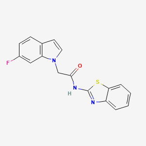 molecular formula C17H12FN3OS B12188375 N-[(2Z)-1,3-benzothiazol-2(3H)-ylidene]-2-(6-fluoro-1H-indol-1-yl)acetamide 