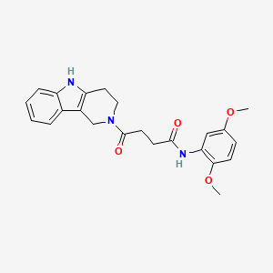 molecular formula C23H25N3O4 B12188383 N-(2,5-dimethoxyphenyl)-4-oxo-4-(1,3,4,5-tetrahydro-2H-pyrido[4,3-b]indol-2-yl)butanamide 