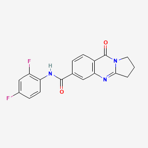 molecular formula C18H13F2N3O2 B12188401 N-(2,4-difluorophenyl)-9-oxo-1,2,3,9-tetrahydropyrrolo[2,1-b]quinazoline-6-carboxamide 