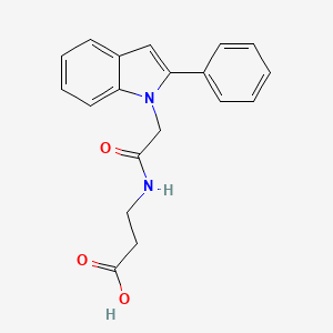 molecular formula C19H18N2O3 B12188407 3-[2-(2-phenyl-1H-indol-1-yl)acetamido]propanoic acid 
