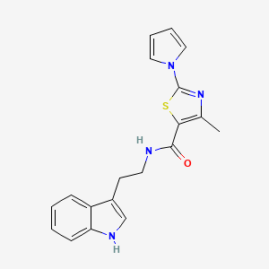 molecular formula C19H18N4OS B12188415 N-[2-(1H-indol-3-yl)ethyl]-4-methyl-2-(1H-pyrrol-1-yl)-1,3-thiazole-5-carboxamide 