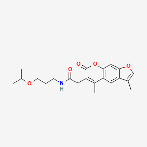 molecular formula C22H27NO5 B12188421 N-(3-isopropoxypropyl)-2-(3,5,9-trimethyl-7-oxo-7H-furo[3,2-g]chromen-6-yl)acetamide 