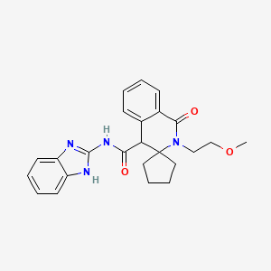 molecular formula C24H26N4O3 B12188442 N-(1H-benzimidazol-2-yl)-2'-(2-methoxyethyl)-1'-oxo-1',4'-dihydro-2'H-spiro[cyclopentane-1,3'-isoquinoline]-4'-carboxamide 