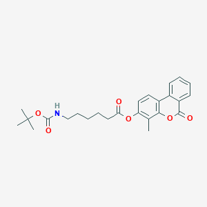 molecular formula C25H29NO6 B12188445 4-methyl-6-oxo-6H-benzo[c]chromen-3-yl 6-[(tert-butoxycarbonyl)amino]hexanoate 