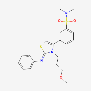 molecular formula C21H25N3O3S2 B12188463 3-[(2Z)-3-(3-methoxypropyl)-2-(phenylimino)-2,3-dihydro-1,3-thiazol-4-yl]-N,N-dimethylbenzenesulfonamide 