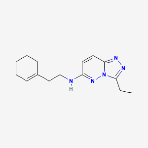 molecular formula C15H21N5 B12188467 N-[2-(cyclohex-1-en-1-yl)ethyl]-3-ethyl[1,2,4]triazolo[4,3-b]pyridazin-6-amine 