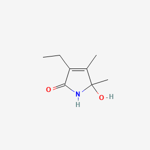 molecular formula C8H13NO2 B1218847 2-Hydroxyhemopyrroline-5-one CAS No. 53573-42-5
