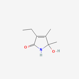 molecular formula C8H13NO2 B1218847 3-乙基-5-羟基-4,5-二甲基吡咯烷-2-酮 CAS No. 53573-42-5
