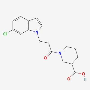 molecular formula C17H19ClN2O3 B12188472 1-[3-(6-chloro-1H-indol-1-yl)propanoyl]piperidine-3-carboxylic acid 