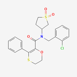 molecular formula C22H22ClNO4S2 B12188474 N-(2-chlorobenzyl)-N-(1,1-dioxidotetrahydrothiophen-3-yl)-3-phenyl-5,6-dihydro-1,4-oxathiine-2-carboxamide 