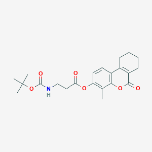 molecular formula C22H27NO6 B12188475 4-methyl-6-oxo-7,8,9,10-tetrahydro-6H-benzo[c]chromen-3-yl N-(tert-butoxycarbonyl)-beta-alaninate 