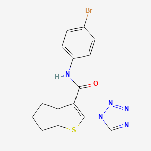 molecular formula C15H12BrN5OS B12188480 N-(4-bromophenyl)-2-(1H-tetrazol-1-yl)-5,6-dihydro-4H-cyclopenta[b]thiophene-3-carboxamide 