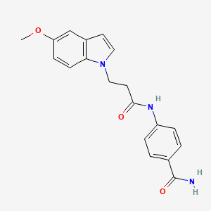 molecular formula C19H19N3O3 B12188481 4-{[3-(5-methoxy-1H-indol-1-yl)propanoyl]amino}benzamide 