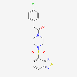 molecular formula C18H17ClN4O3S2 B12188487 1-[4-(2,1,3-Benzothiadiazol-4-ylsulfonyl)piperazin-1-yl]-2-(4-chlorophenyl)ethanone 