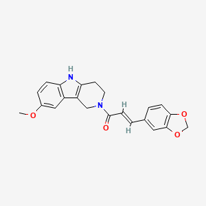 molecular formula C22H20N2O4 B12188519 (2E)-3-(1,3-benzodioxol-5-yl)-1-(8-methoxy-1,3,4,5-tetrahydro-2H-pyrido[4,3-b]indol-2-yl)prop-2-en-1-one 