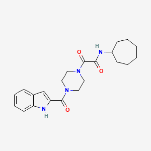 molecular formula C22H28N4O3 B12188565 N-cycloheptyl-2-[4-(1H-indol-2-ylcarbonyl)piperazin-1-yl]-2-oxoacetamide 