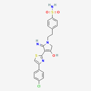 molecular formula C21H19ClN4O3S2 B12188566 4-(2-{3-[4-(4-chlorophenyl)-1,3-thiazol-2-yl]-4-hydroxy-2-imino-2,5-dihydro-1H-pyrrol-1-yl}ethyl)benzenesulfonamide 