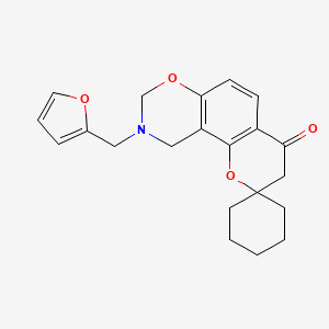 molecular formula C21H23NO4 B12188567 9-(furan-2-ylmethyl)-9,10-dihydro-8H-spiro[chromeno[8,7-e][1,3]oxazine-2,1'-cyclohexan]-4(3H)-one 