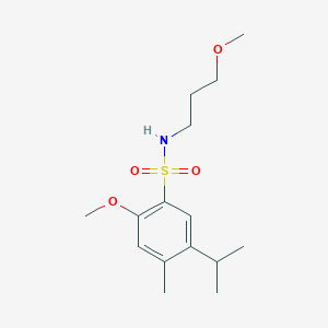 molecular formula C15H25NO4S B12188598 2-methoxy-N-(3-methoxypropyl)-4-methyl-5-(propan-2-yl)benzenesulfonamide 
