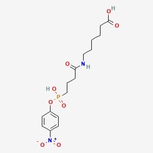 molecular formula C16H23N2O8P B1218860 6-{4-[Hydroxy-(4-nitro-phenoxy)-phosphoryl]-butyrylamino}-hexanoic acid 