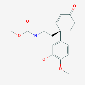 molecular formula C19H25NO5 B1218861 methyl {2-[(1R)-1-(3,4-dimethoxyphenyl)-4-oxocyclohex-2-en-1-yl]ethyl}methylcarbamate 