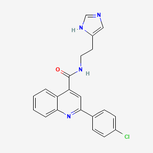 molecular formula C21H17ClN4O B12188615 2-(4-chlorophenyl)-N-[2-(1H-imidazol-5-yl)ethyl]quinoline-4-carboxamide 