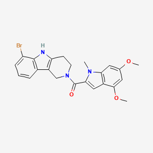 molecular formula C23H22BrN3O3 B12188620 (6-bromo-1,3,4,5-tetrahydro-2H-pyrido[4,3-b]indol-2-yl)(4,6-dimethoxy-1-methyl-1H-indol-2-yl)methanone 