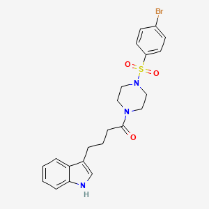 molecular formula C22H24BrN3O3S B12188633 1-{4-[(4-bromophenyl)sulfonyl]piperazin-1-yl}-4-(1H-indol-3-yl)butan-1-one 