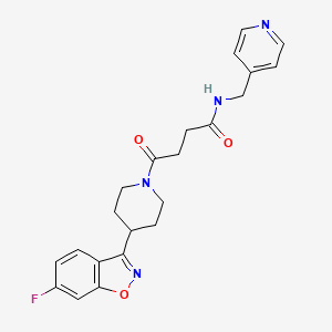 molecular formula C22H23FN4O3 B12188656 4-[4-(6-fluoro-1,2-benzoxazol-3-yl)piperidin-1-yl]-4-oxo-N-(pyridin-4-ylmethyl)butanamide 