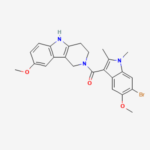 molecular formula C24H24BrN3O3 B12188665 (6-bromo-5-methoxy-1,2-dimethyl-1H-indol-3-yl)(8-methoxy-1,3,4,5-tetrahydro-2H-pyrido[4,3-b]indol-2-yl)methanone 